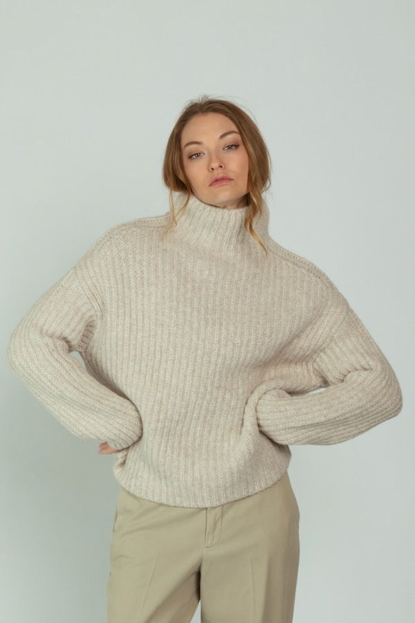 Closed High Neck Sweater - Silt Grey