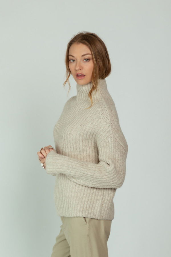 Closed High Neck Sweater - Silt Grey