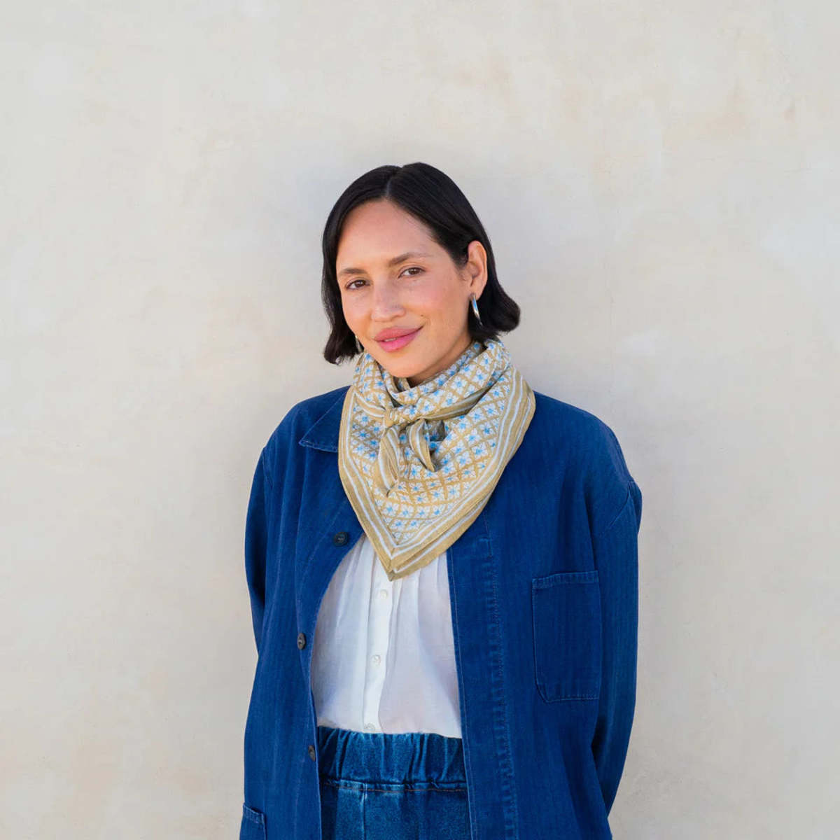 Block Shop Textiles Grey Sundial Square Scarf - Image 2 of 4