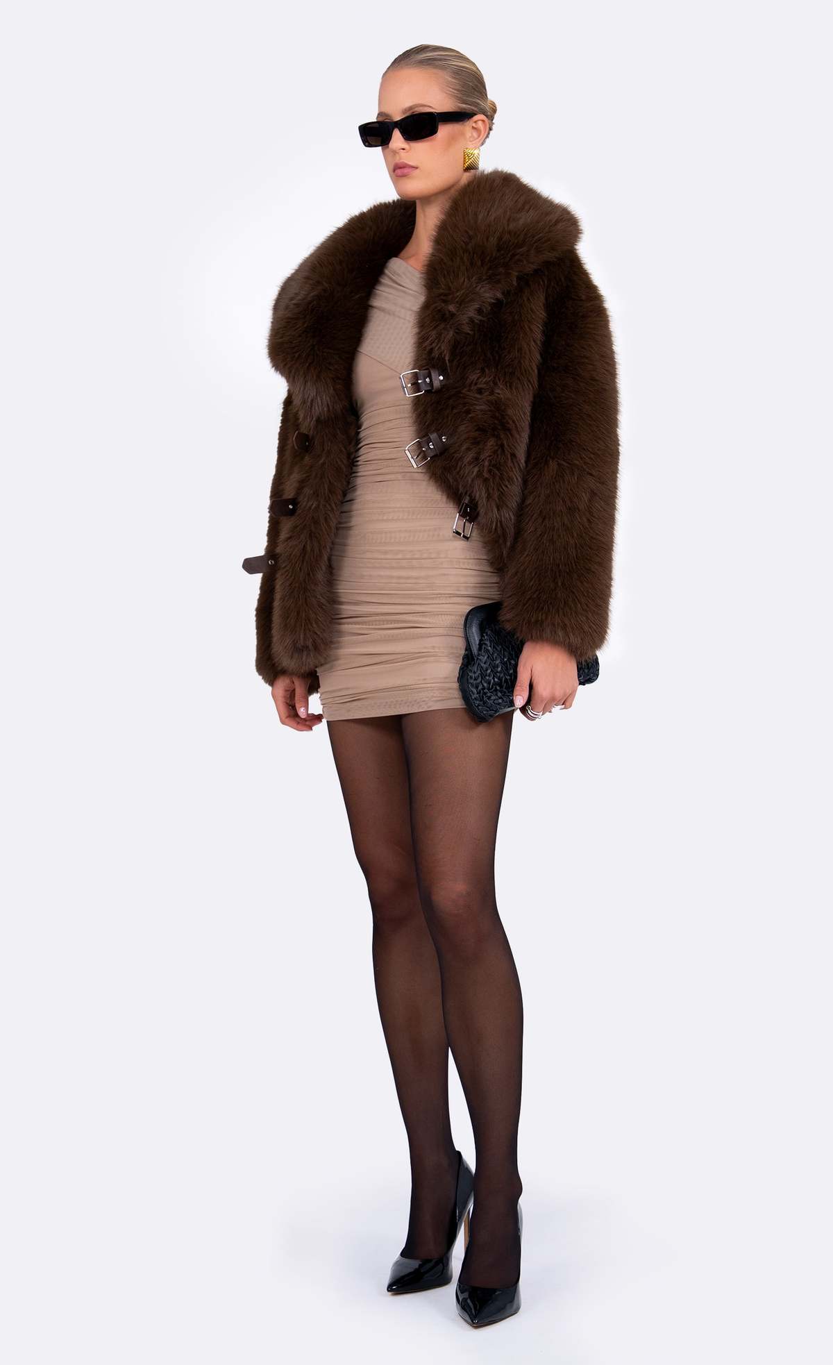 Nonchalant Label Oslo Faux Fur Jacket - Brown - Image 2 of 4