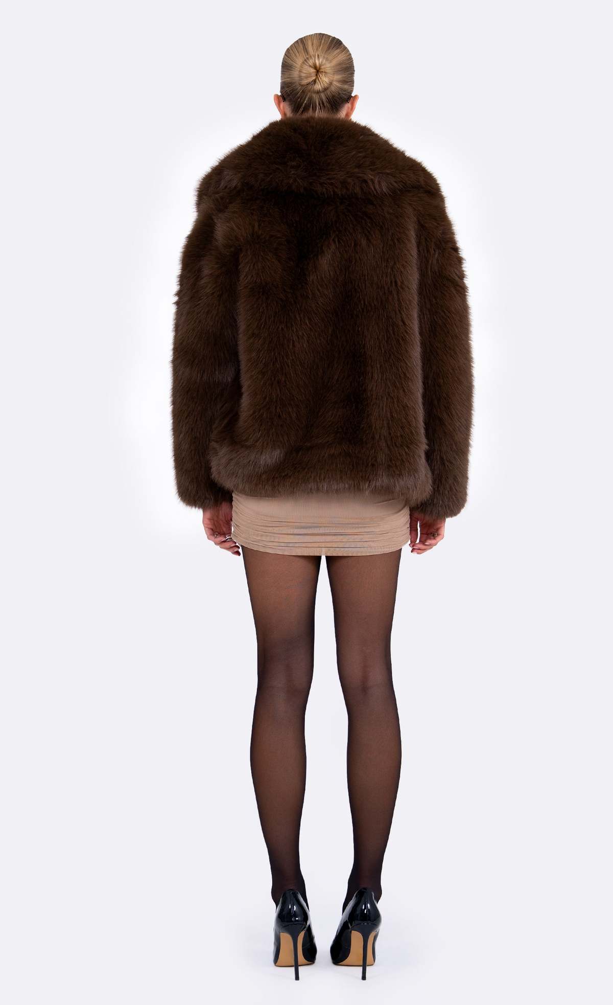 Nonchalant Label Oslo Faux Fur Jacket - Brown - Image 3 of 4