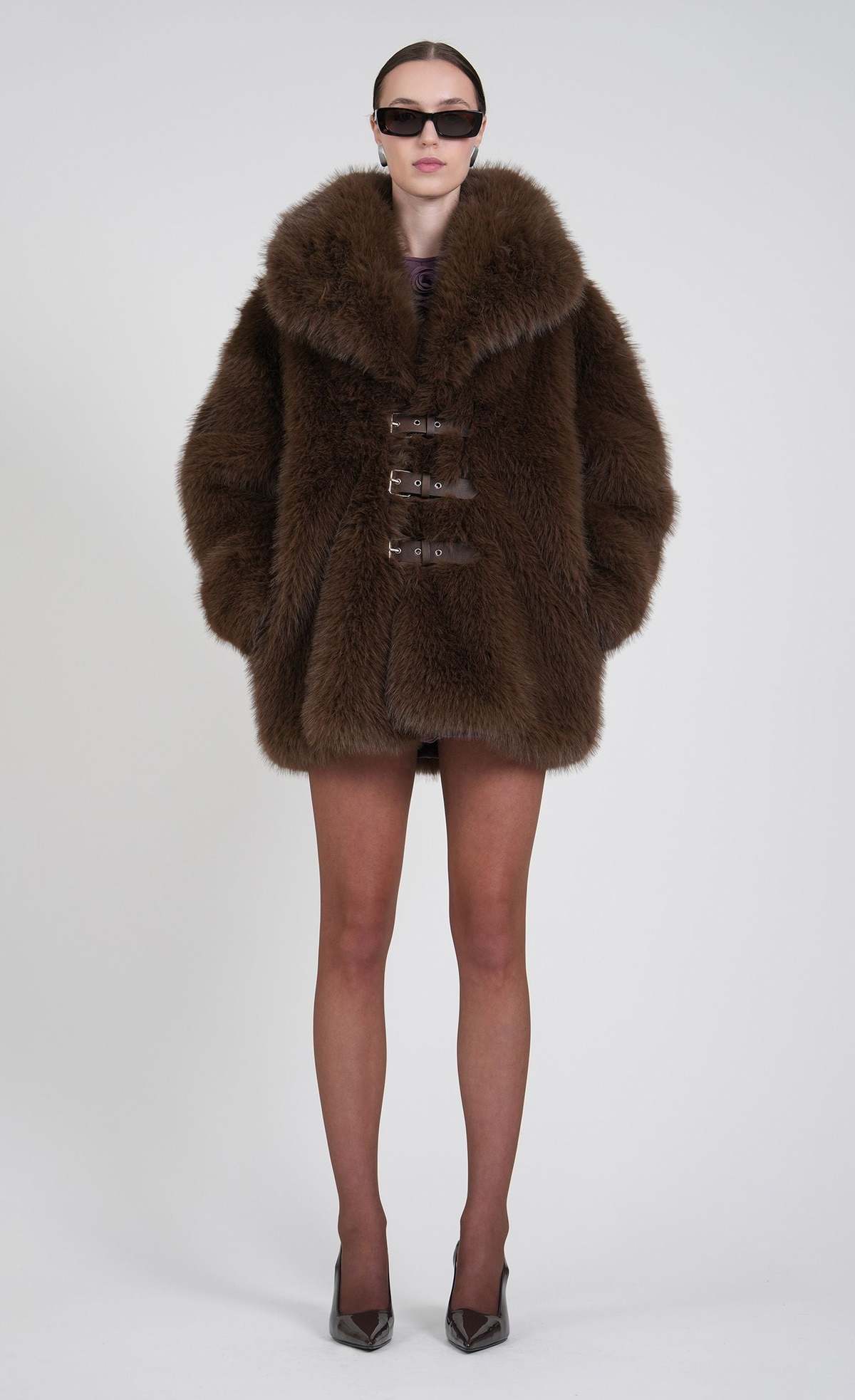 Nonchalant Label Oslo Faux Fur Jacket - Brown - Image 4 of 4
