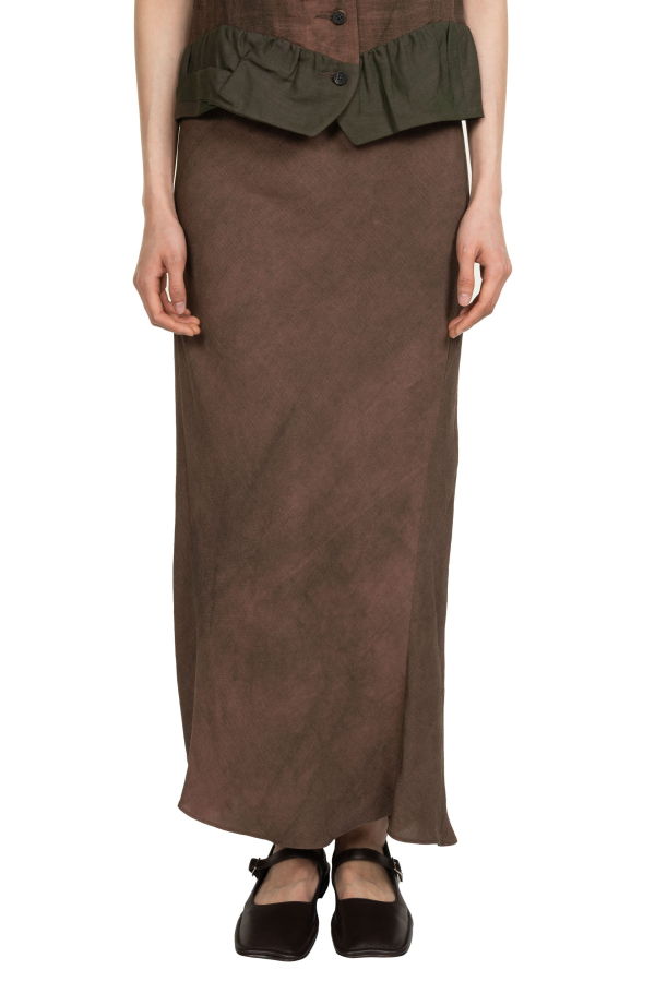 Ziggy Chen A Shaped Long Skirt - Burgundy