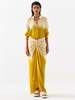 IKKIVI Dawn Draped Shirt Dress - Ivory/Mustard - Thumbnail 1