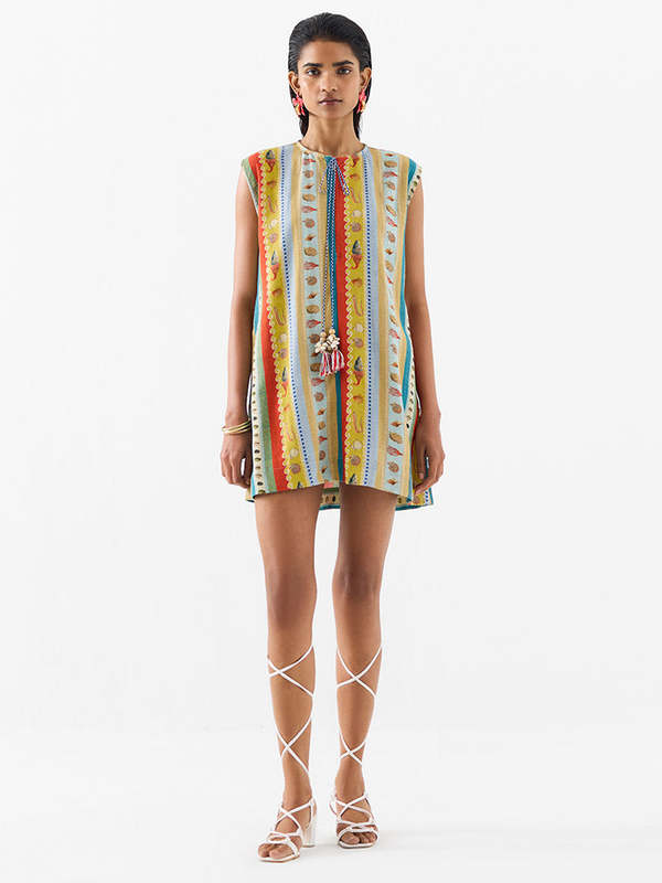 IKKIVI Sea Shell Mini Dress - Multi-Color