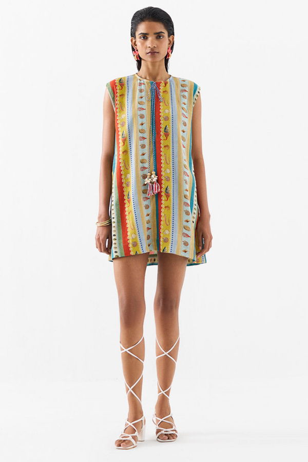 IKKIVI Sea Shell Mini Dress - Multi-Color
