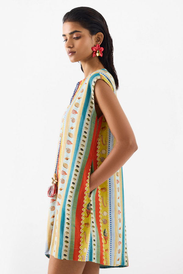 IKKIVI Sea Shell Mini Dress - Multi-Color