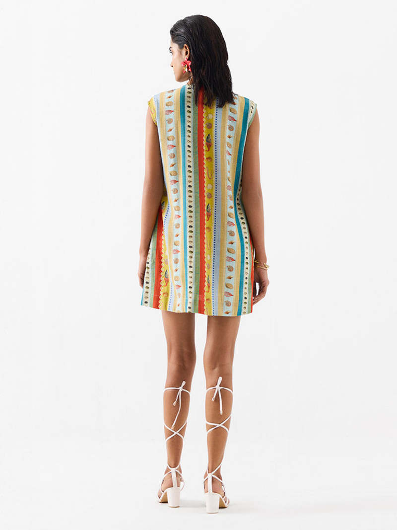 IKKIVI Sea Shell Mini Dress - Multi-Color