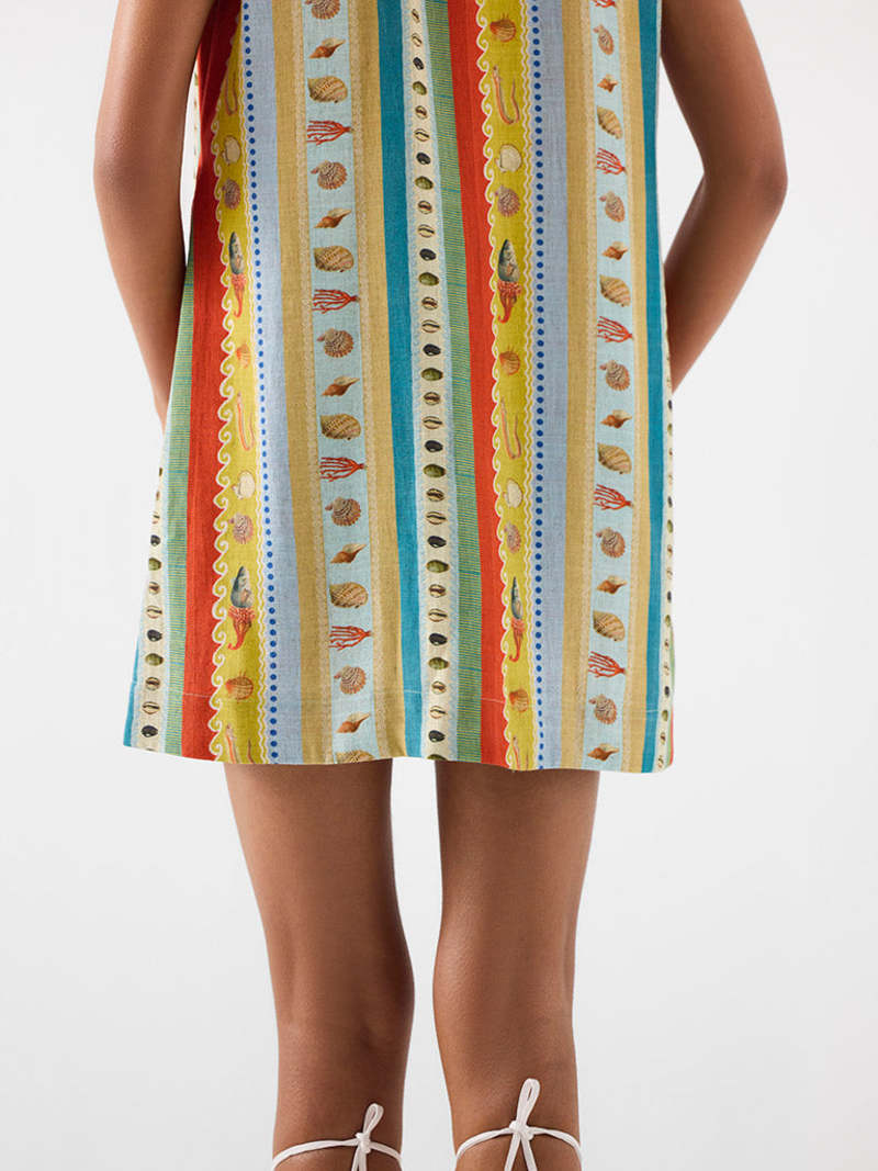 IKKIVI Sea Shell Mini Dress - Multi-Color