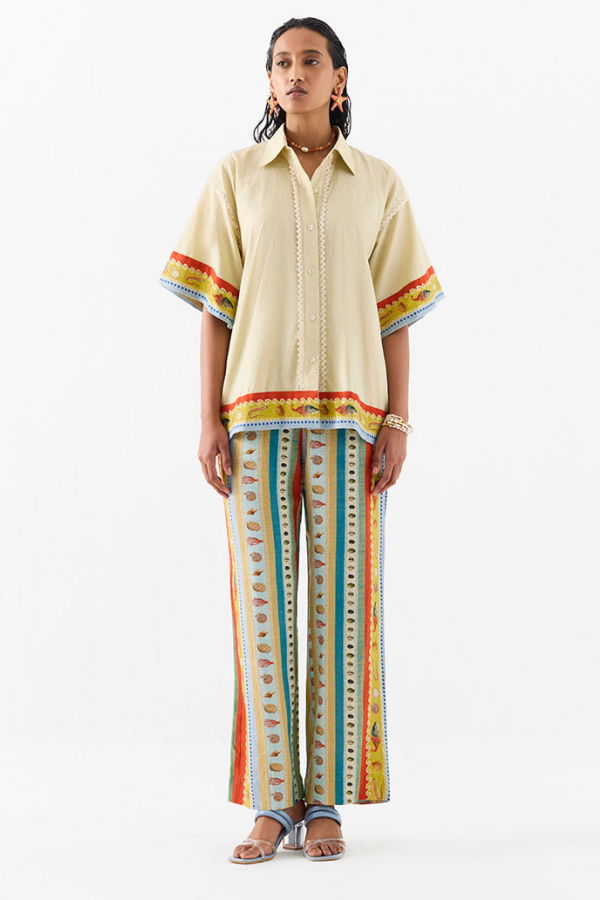 IKKIVI Sea Shell Shirt & Trousers Set