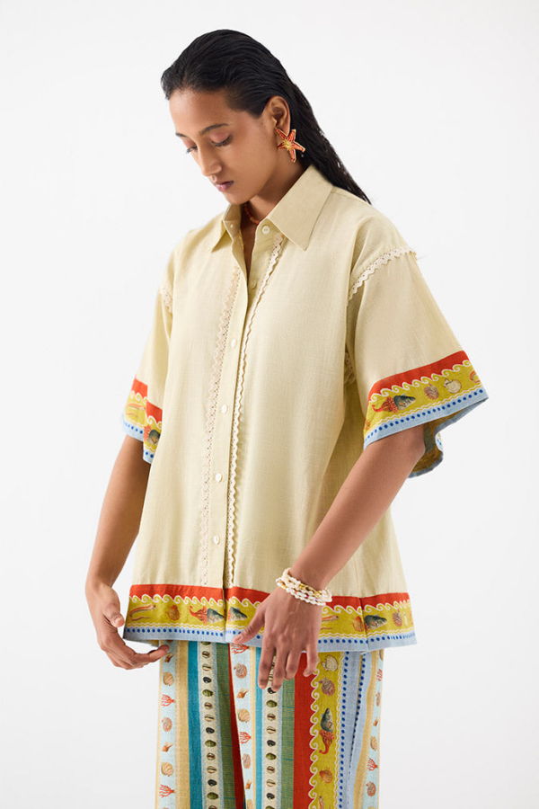 IKKIVI Sea Shell Shirt & Trousers Set