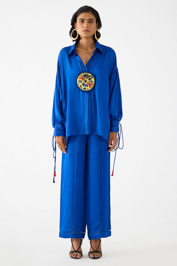 IKKIVI Zulu Linen Co-ord Set - Blue