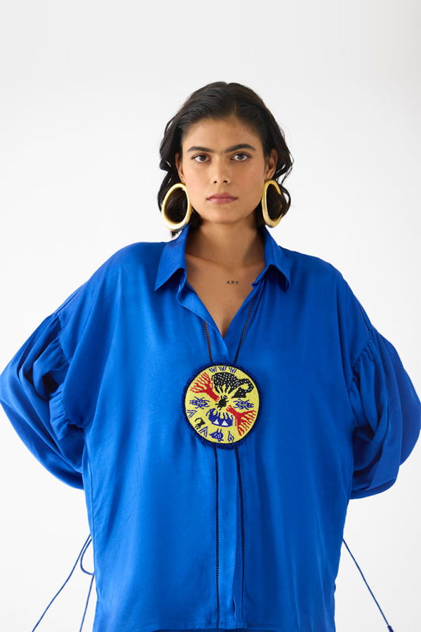 IKKIVI Zulu Linen Co-ord Set - Blue