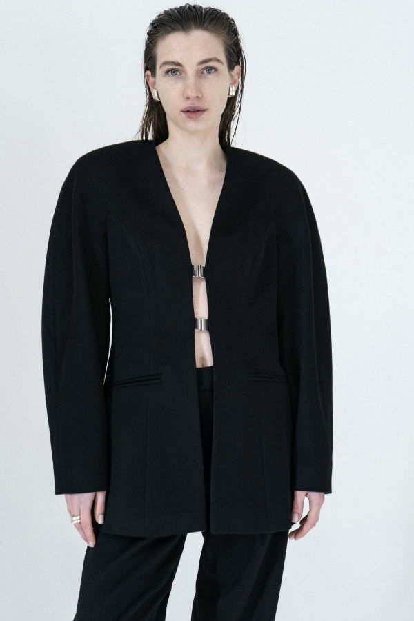 K M by L A N G E Chernozem Cashmere Jacket - Black
