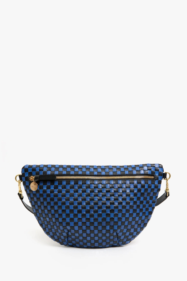 Clare V. Grande Woven Checker Fanny