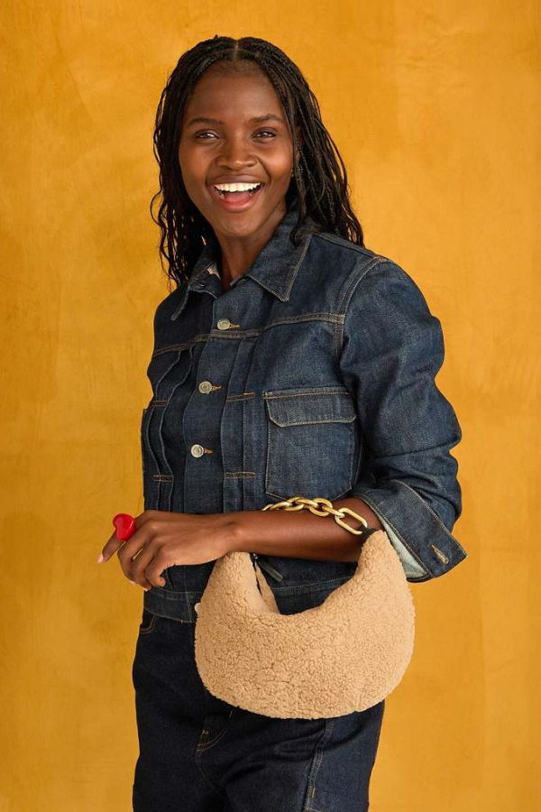 Clare V. Shearling Lune Handbag