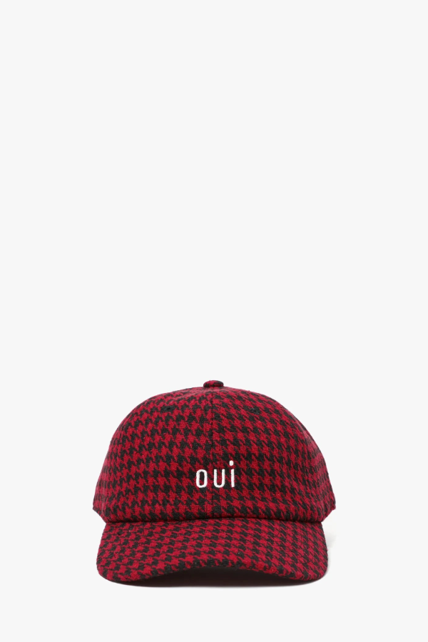 Clare V. Wool Houndstooth Petit Oui Baseball Hat