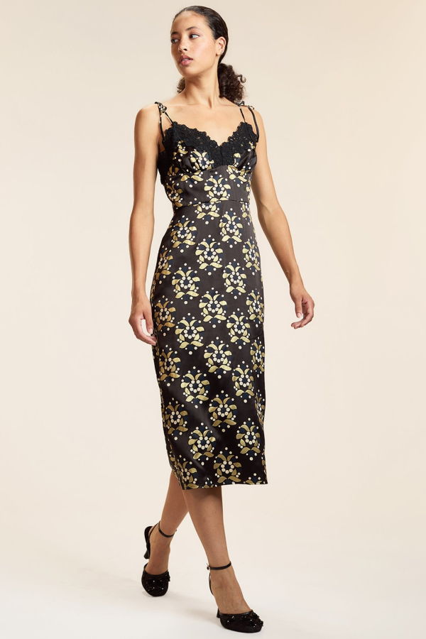 Cynthia Rowley Gold Filigree Dress - Black/Gold
