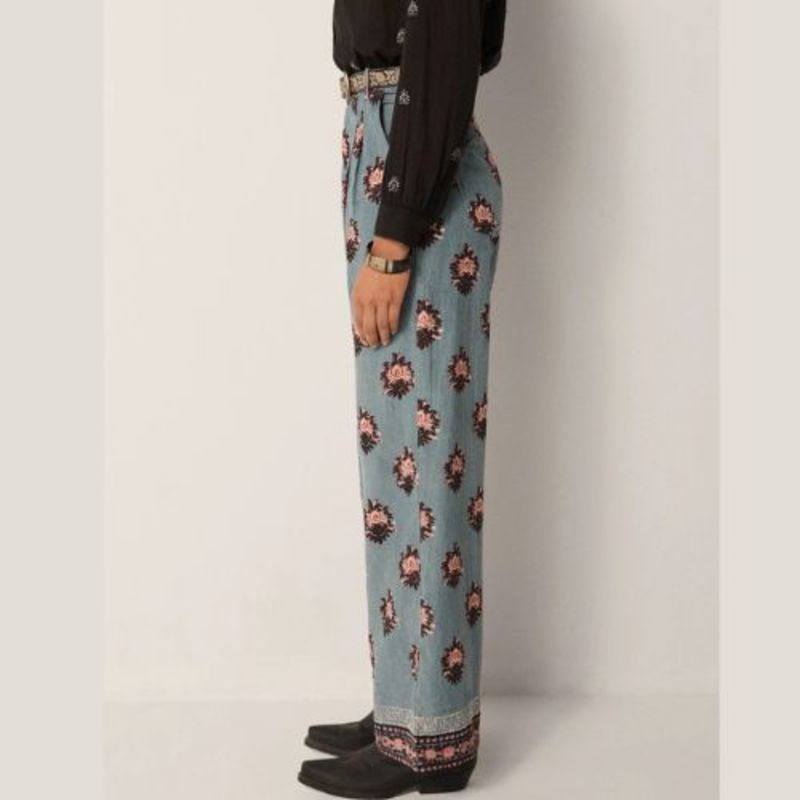 Maison Hotel Water Lillies Jimmy Pant - Cerulean Mist