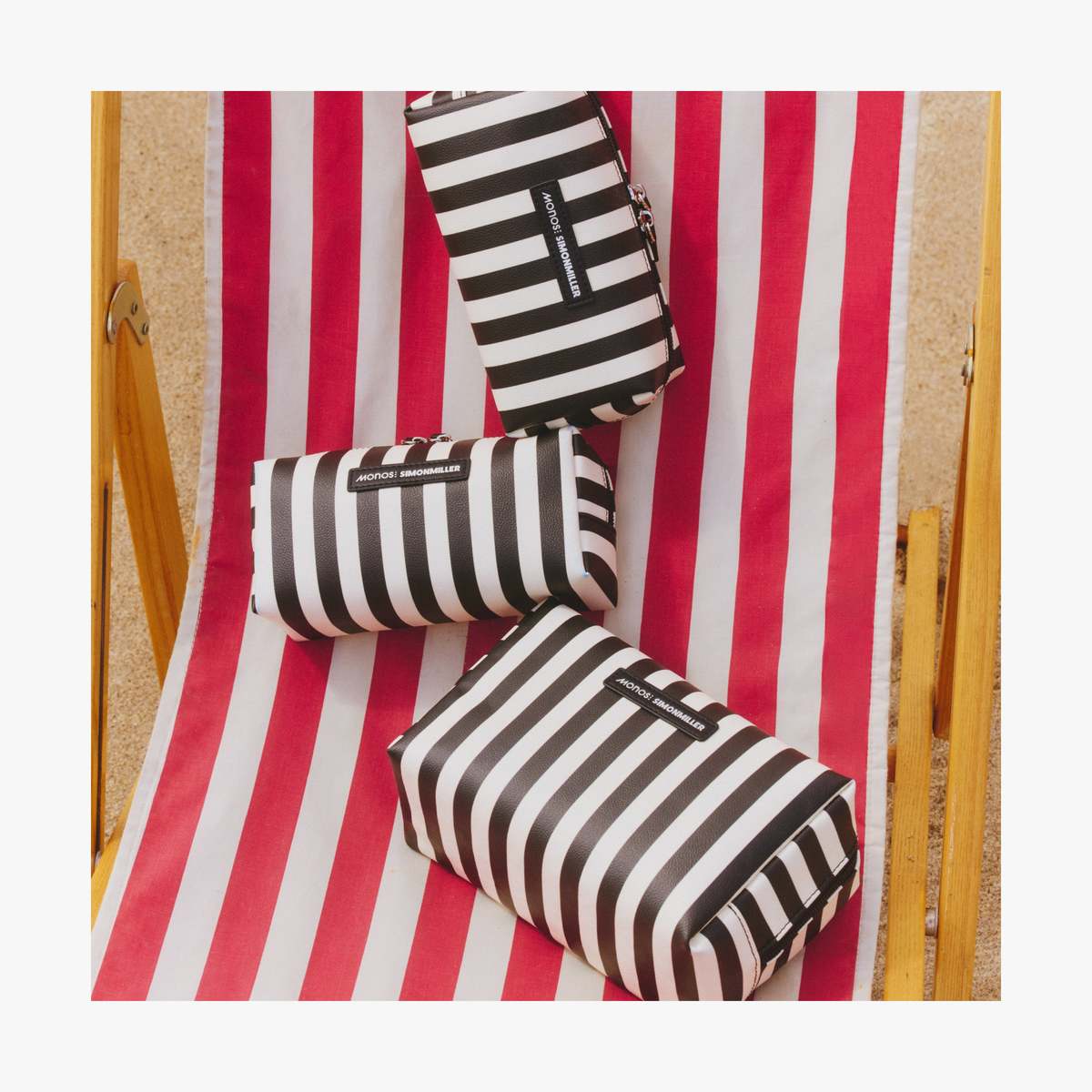 Simon Miller Large Metro Toiletry Case - Black Stripe - Image 8 of 8