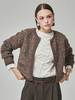 Maison De Ines Tweed Crop Cardigan - Tweed Brown - Thumbnail 2