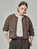Maison De Ines Tweed Crop Cardigan - Tweed Brown - Thumbnail 4