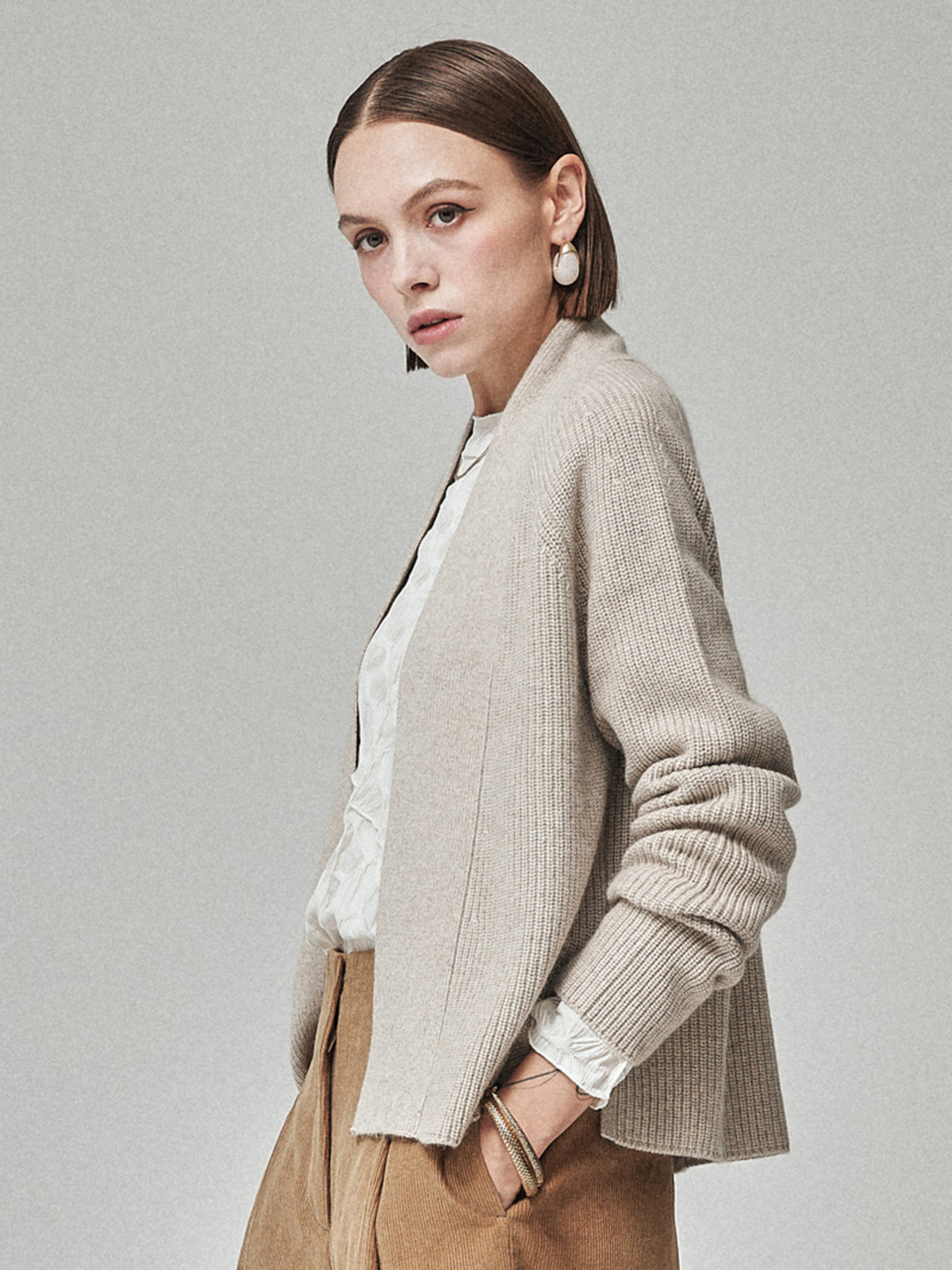 Maison De Ines Raccoon Blend Cardigan - Light Mix Beige - Image 6 of 6