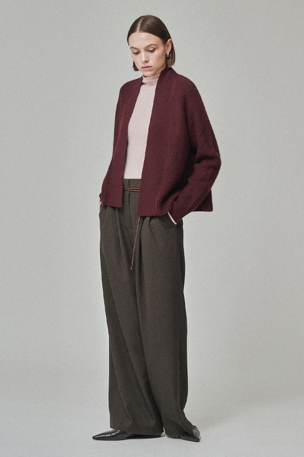 Maison De Ines Raccoon Blend Cardigan - Burgundy