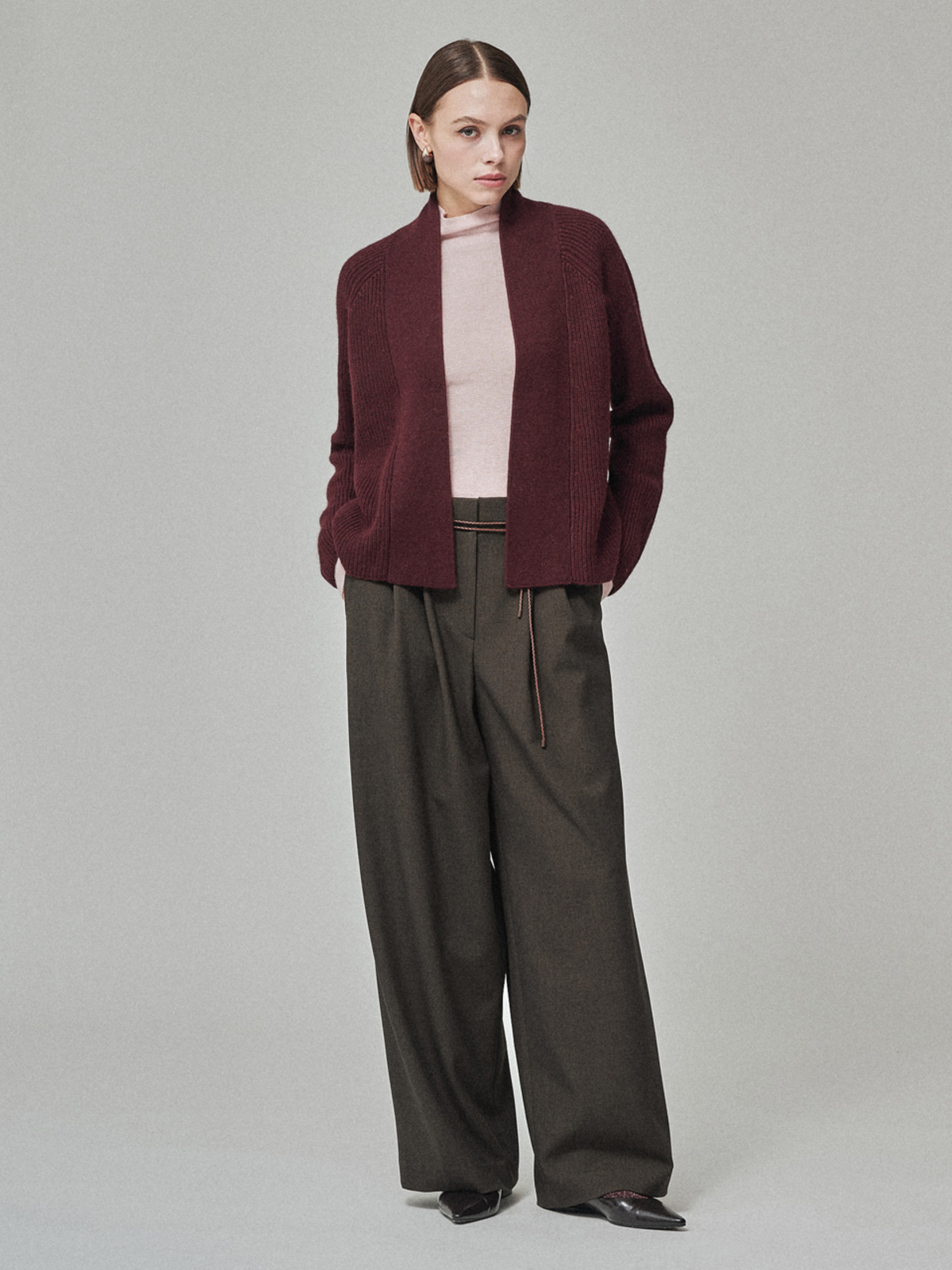 Maison De Ines Raccoon Blend Cardigan - Burgundy - Image 6 of 6