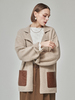 Maison De Ines Leather Pocket Knit Jacket - Soft Oat Beige - Thumbnail 1