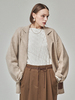 Maison De Ines Leather Pocket Knit Jacket - Soft Oat Beige - Thumbnail 6
