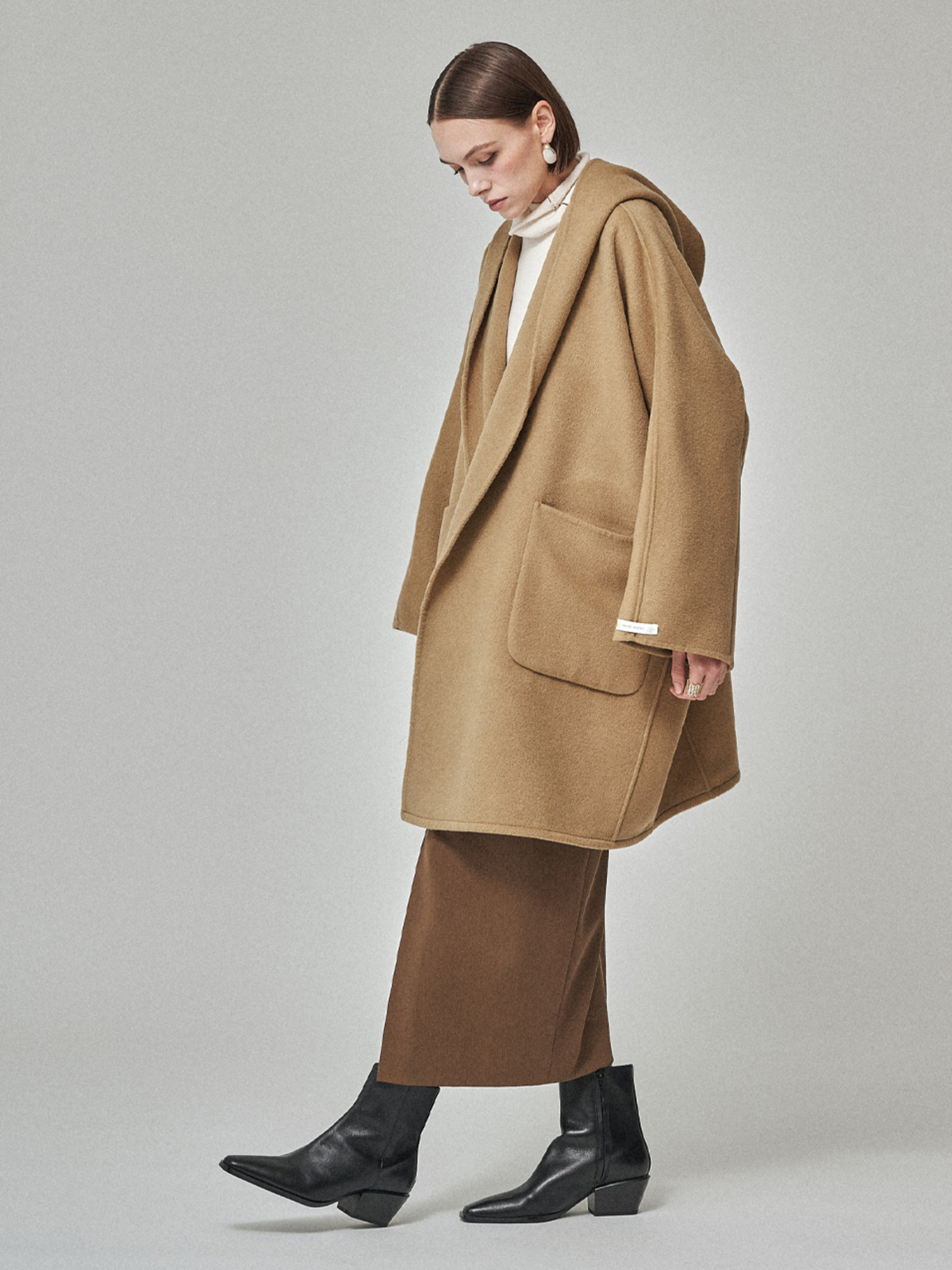 MAISON DE INES Handmade Hooded Cape Coat - Golden Camel - Image 2 of 6
