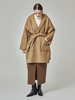 MAISON DE INES Handmade Hooded Cape Coat - Golden Camel - Thumbnail 4