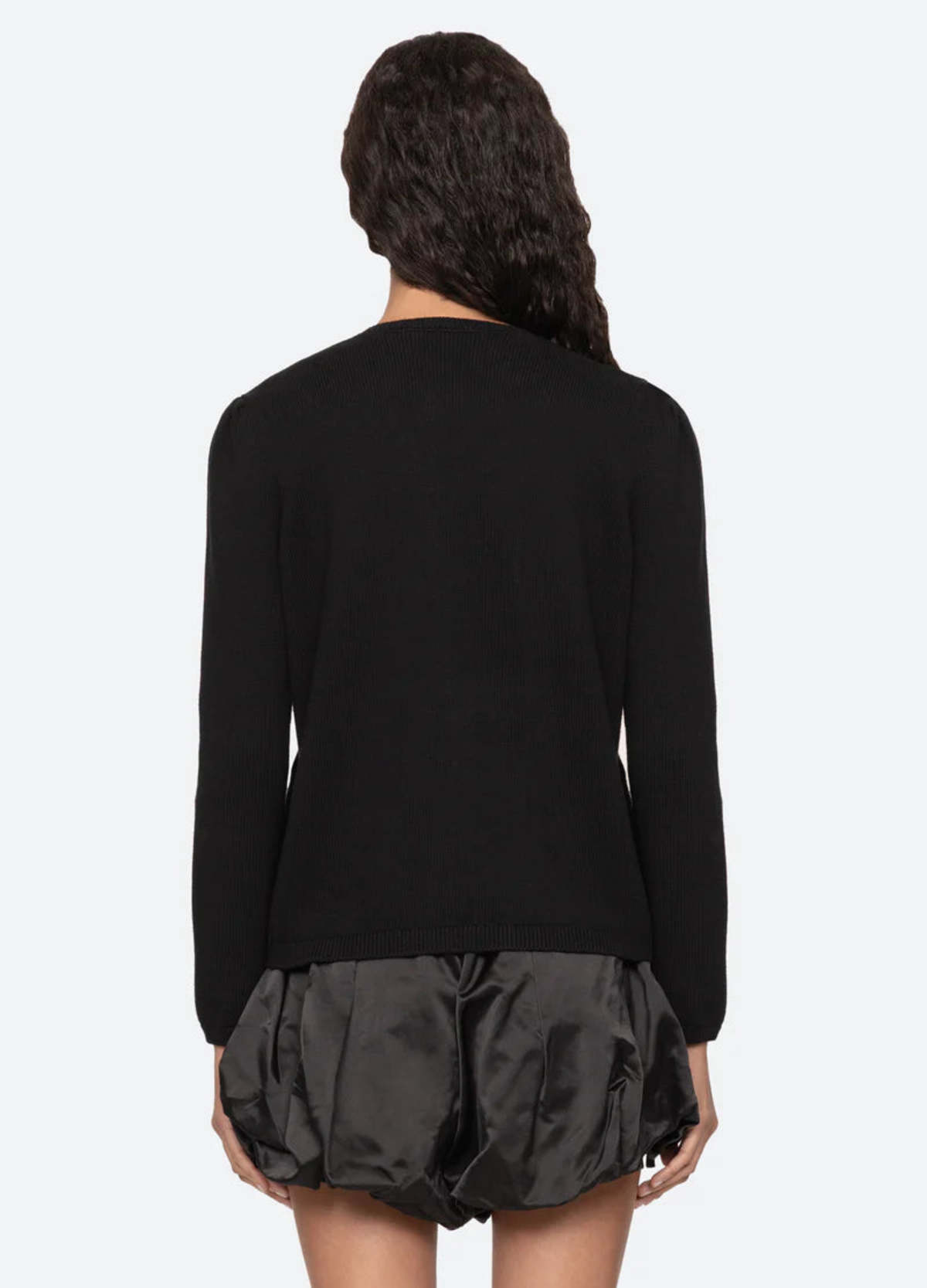 Sea NY Seraphine Satin Bow Wool Cardigan - Image 2 of 8