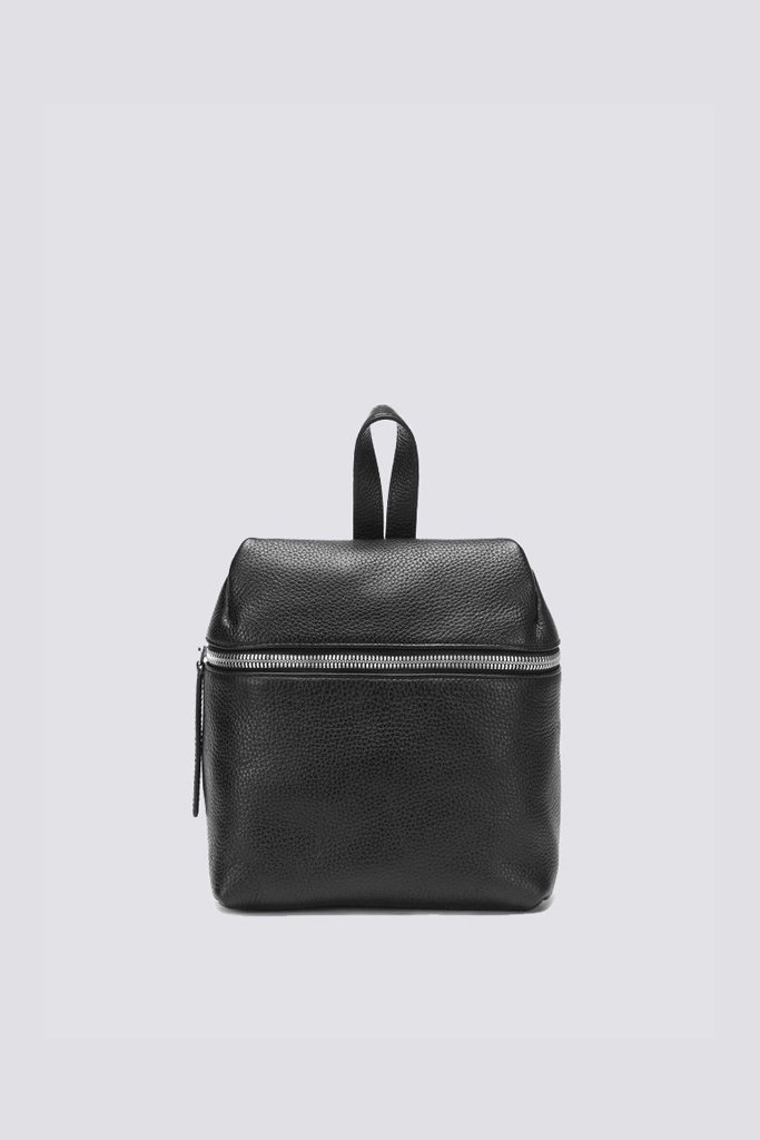 KARA Light Gray Pebbled Leather Zip Small Backpack KARA Small Pebbled Leather Backpack | Garmentory main image 4
