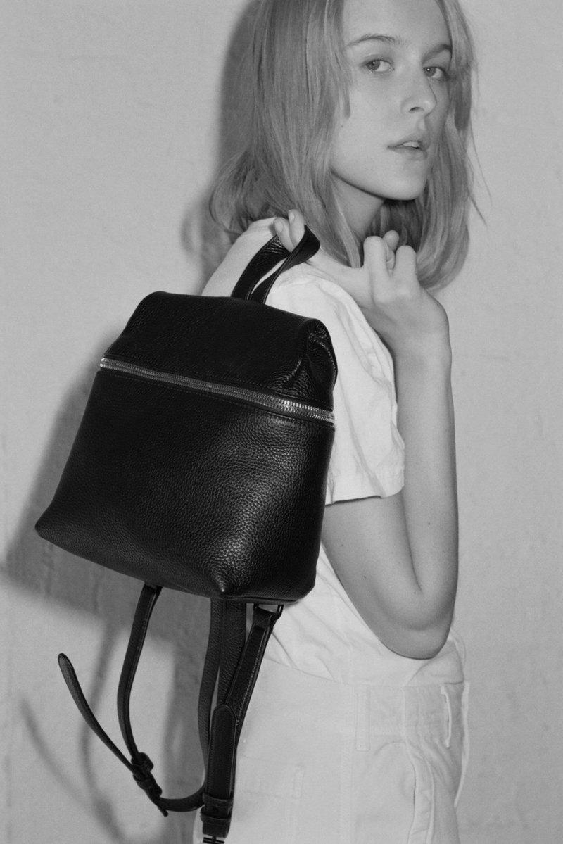 KARA Small Pebbled Leather Backpack | Garmentory display picture 1