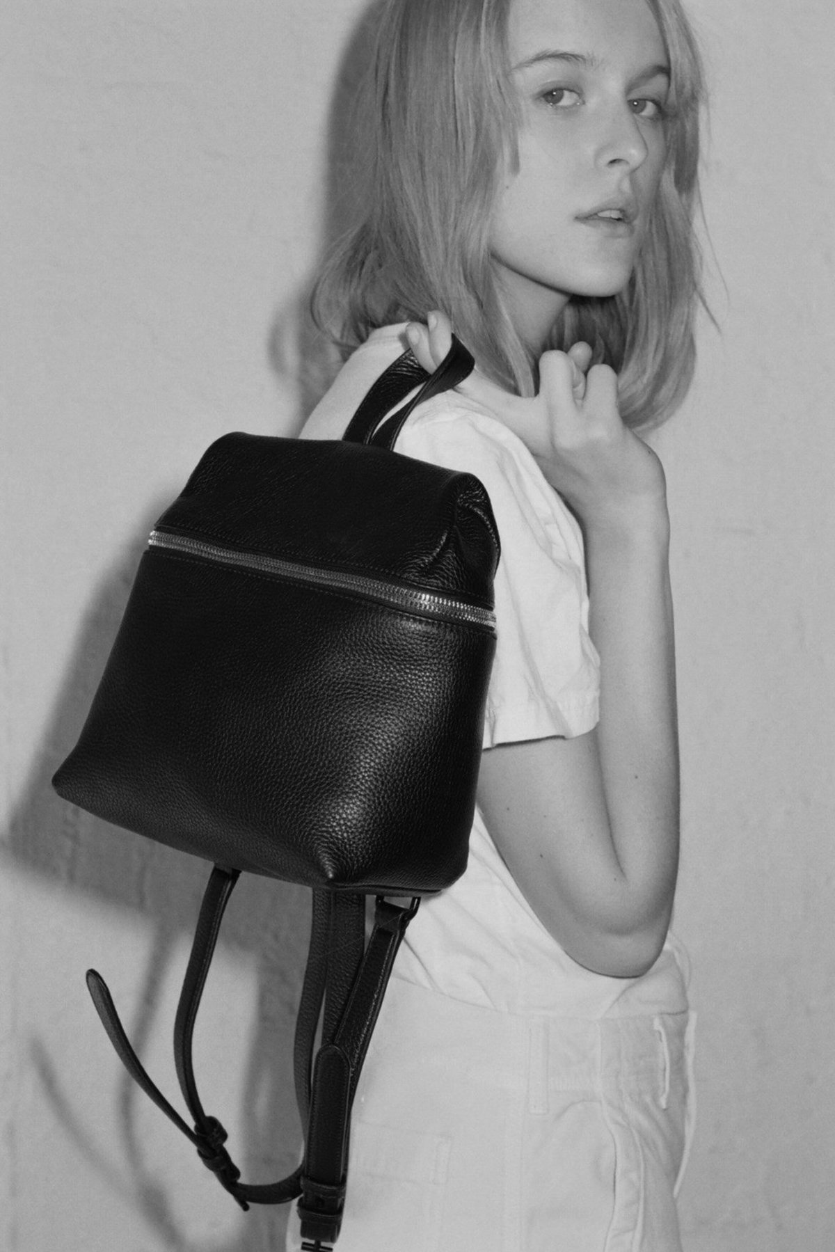KARA Small Pebbled Leather Backpack | Garmentory