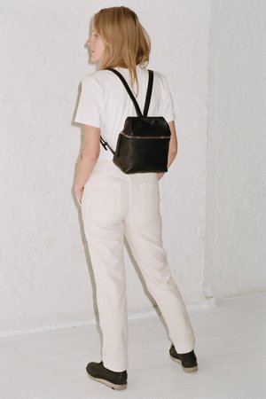 KARA Small Pebbled Leather Backpack | Garmentory display picture 2