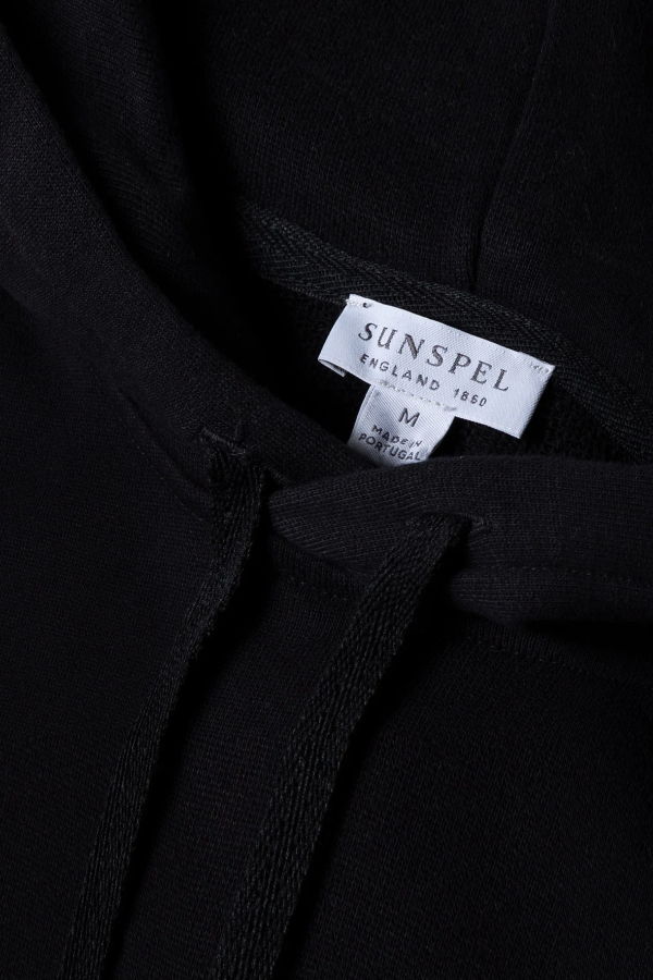 Sunspel Loopback Hoodie - Black