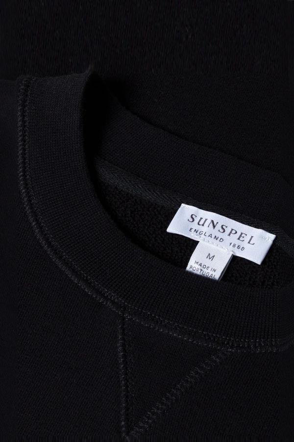 Sunspel Loopback Sweatshirt - Black