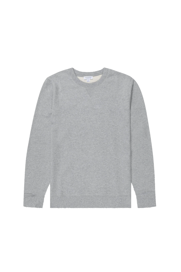 Sunspel Loopback Sweatshirt - Grey Melange