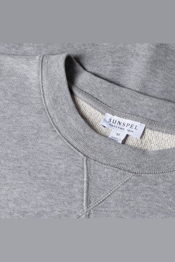 Sunspel Loopback Sweatshirt - Grey Melange