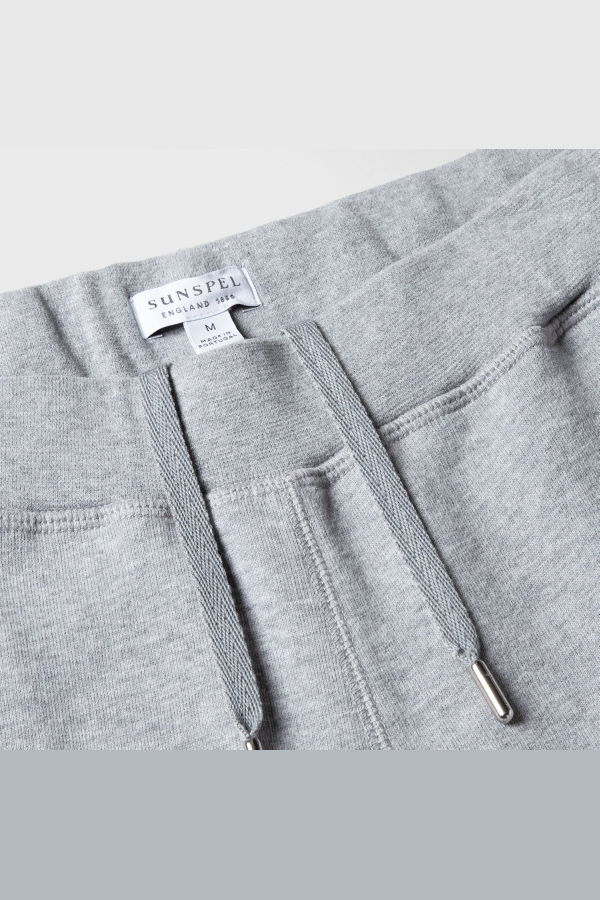 Sunspel Loopback Sweatpants - Grey Melange