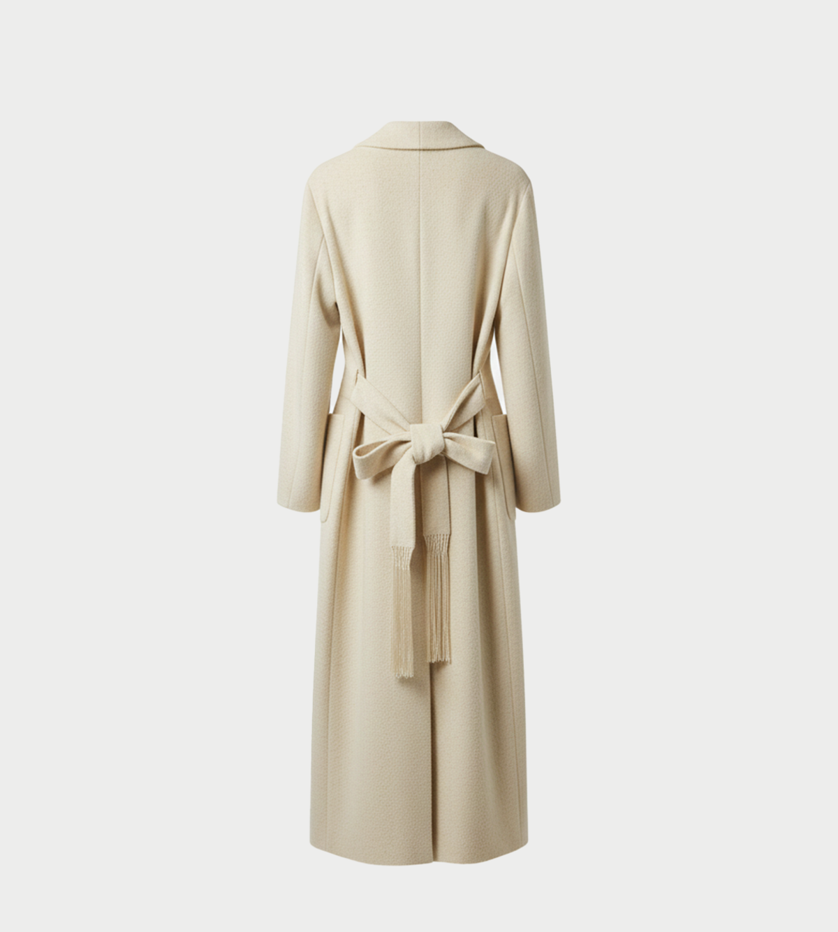 INTO THE EAST Textured Wool Borg Collar Coat - Ivory - Image 2 of 3