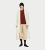 INTO THE EAST Textured Wool Borg Collar Coat - Ivory - Thumbnail 3