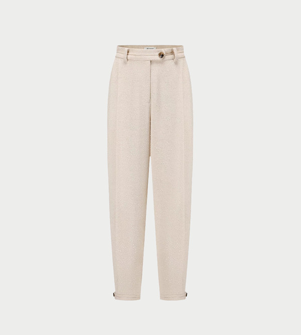 INTO THE EAST Textured Wool Fringed Straight-leg Pants