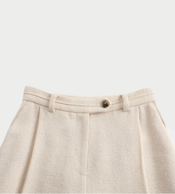 INTO THE EAST Textured Wool Fringed Straight-leg Pants