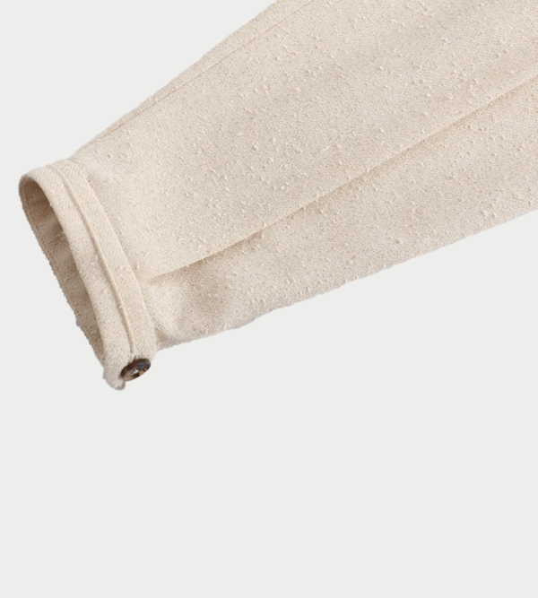 INTO THE EAST Textured Wool Fringed Straight-leg Pants