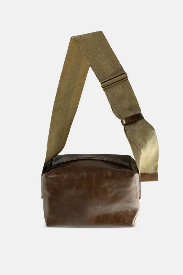 Uma Wang Medium Shoulder Bag - Dark Olive/Mustard