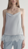 A.L.C. Eliza Feather Trimmed Camisole Top - Slate Blue - Thumbnail 1
